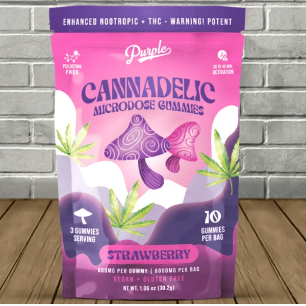 Purple Cannadelic Magic Mushroom Microdose Gummies 6000mg Best Price