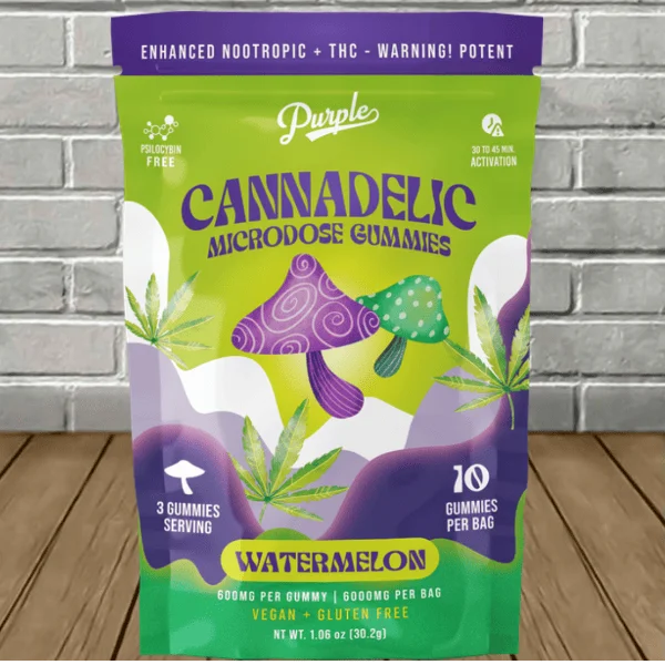 Purple Cannadelic Magic Mushroom Microdose Gummies 6000mg Best Price