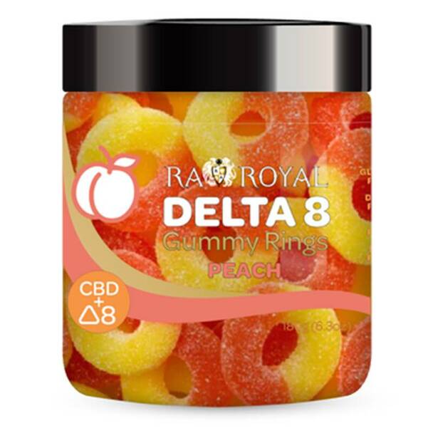 RA Royal CBD | Peach CBD + Delta 8 THC Gummy Rings - 800mg
