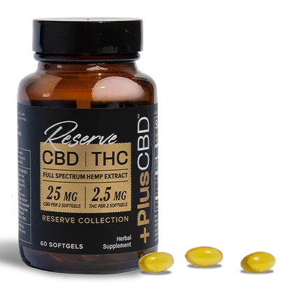 PlusCBD Reserve Softgels 25MG CBD, 2.5MG THC Best Price