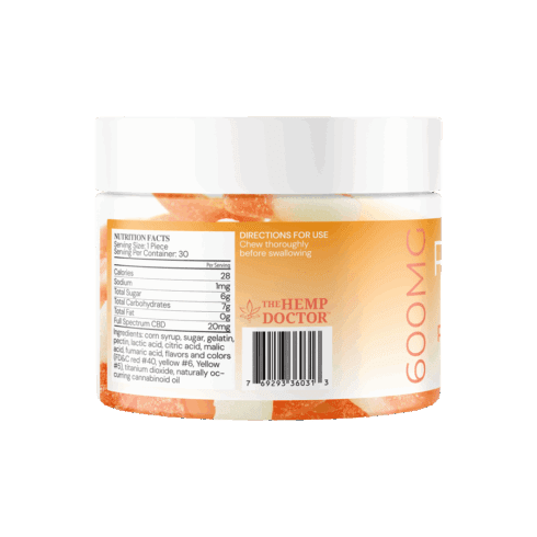 The Hemp Doctor REVIVE | 20mg CBD Peach Ring Gummies