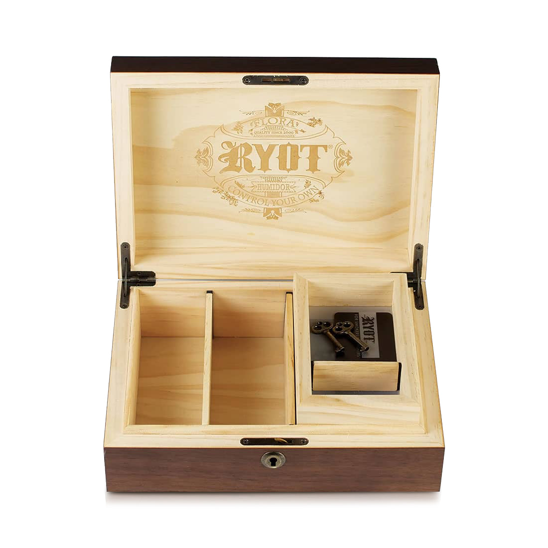 RYOT Humidor Walnut Combo Storage Box Bundle Best Sales Price - Rolling Papers & Supplies