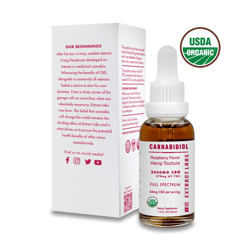 Extract Labs Organic CBD Oil | Raspberry Flavor