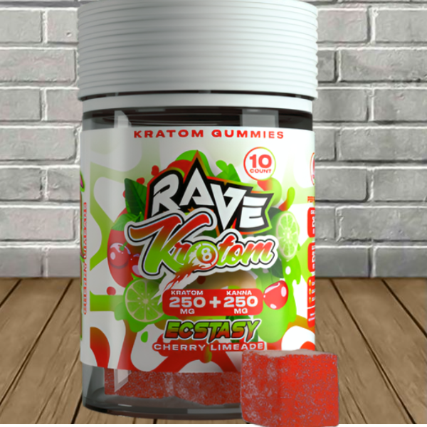 Rave Kratom Targeted Kratom Extract Gummies ECSTACY 250mg Best Price