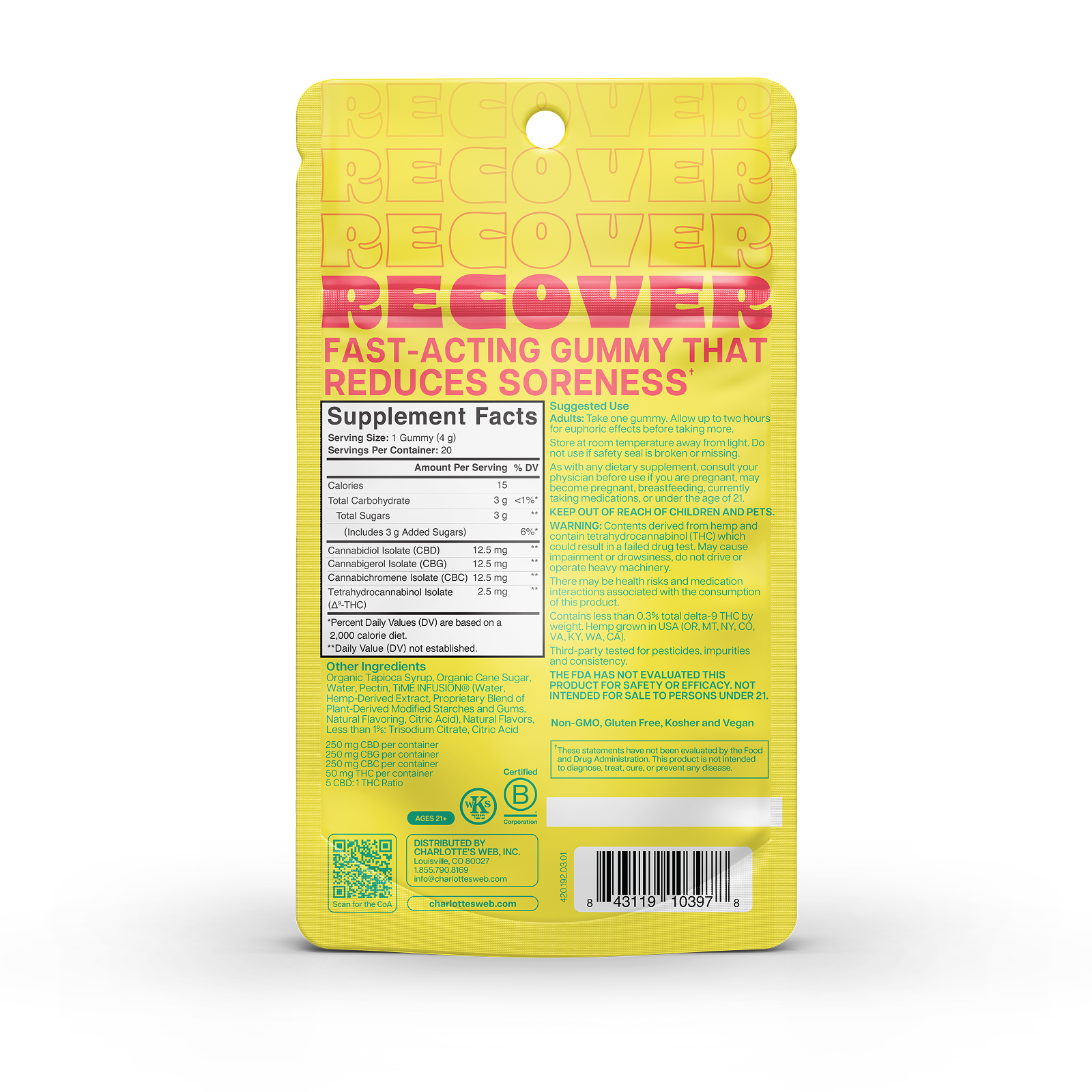 Charlotte's Web Recover THC Gummies
