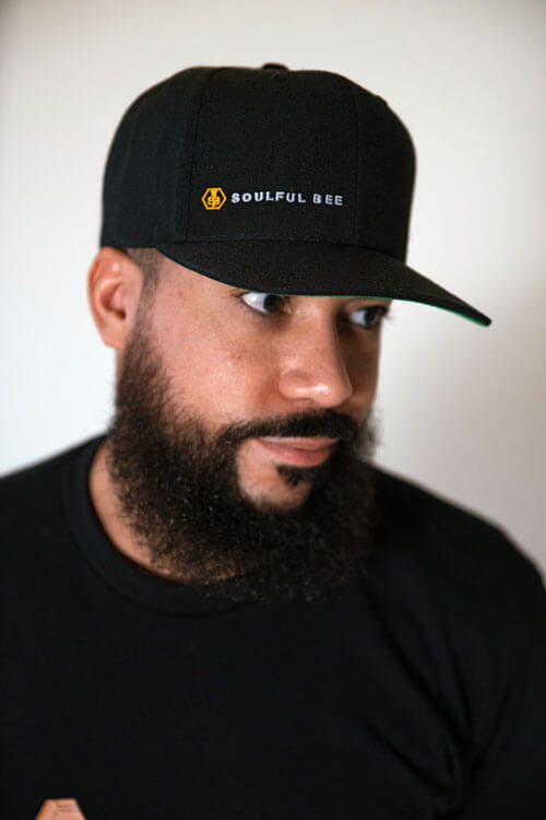 Black Snapback with Soulful Bee Logo Best Price