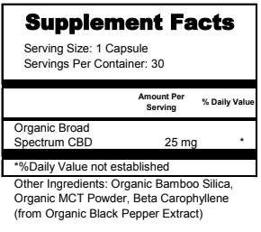 Joy Organics Organic 25mg CBD Capsules