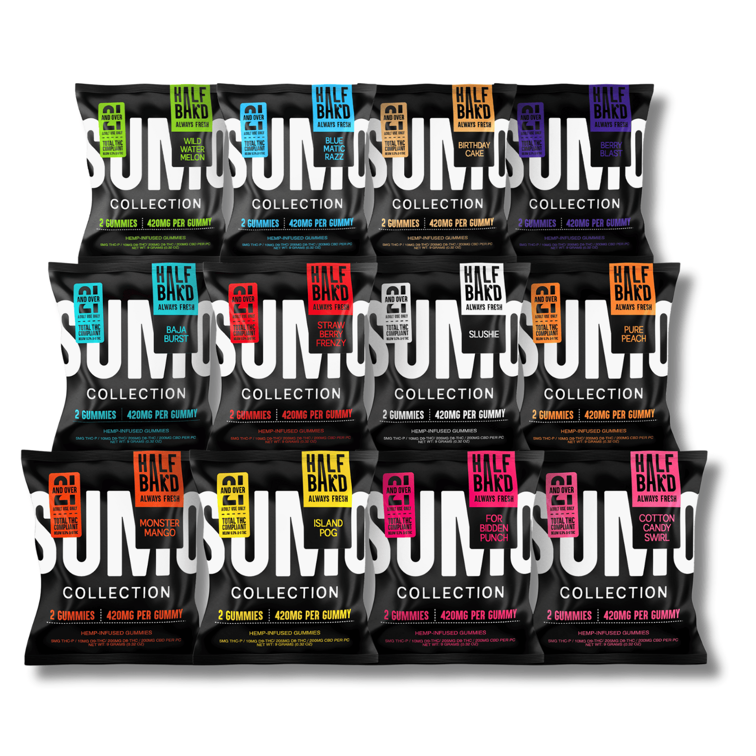 Half Bak’d SUMO Minis Sample Pack — All 12 Flavors