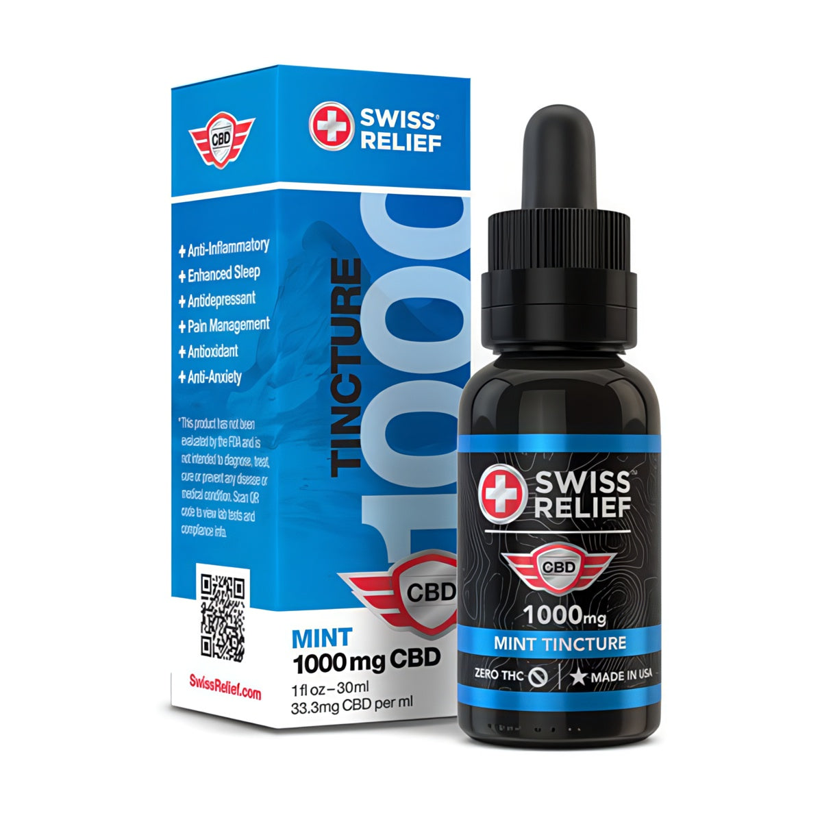 Swiss Relief Mint CBD Oil Tincture 500-3000mg