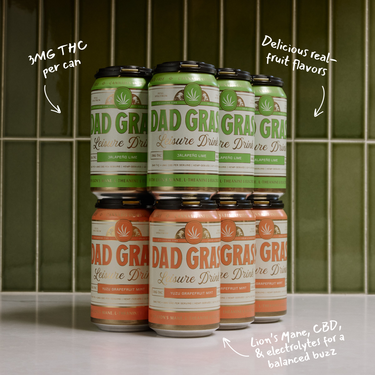 Dad Grass THC Drink - OG Duo Sample Pack [Best Seller]