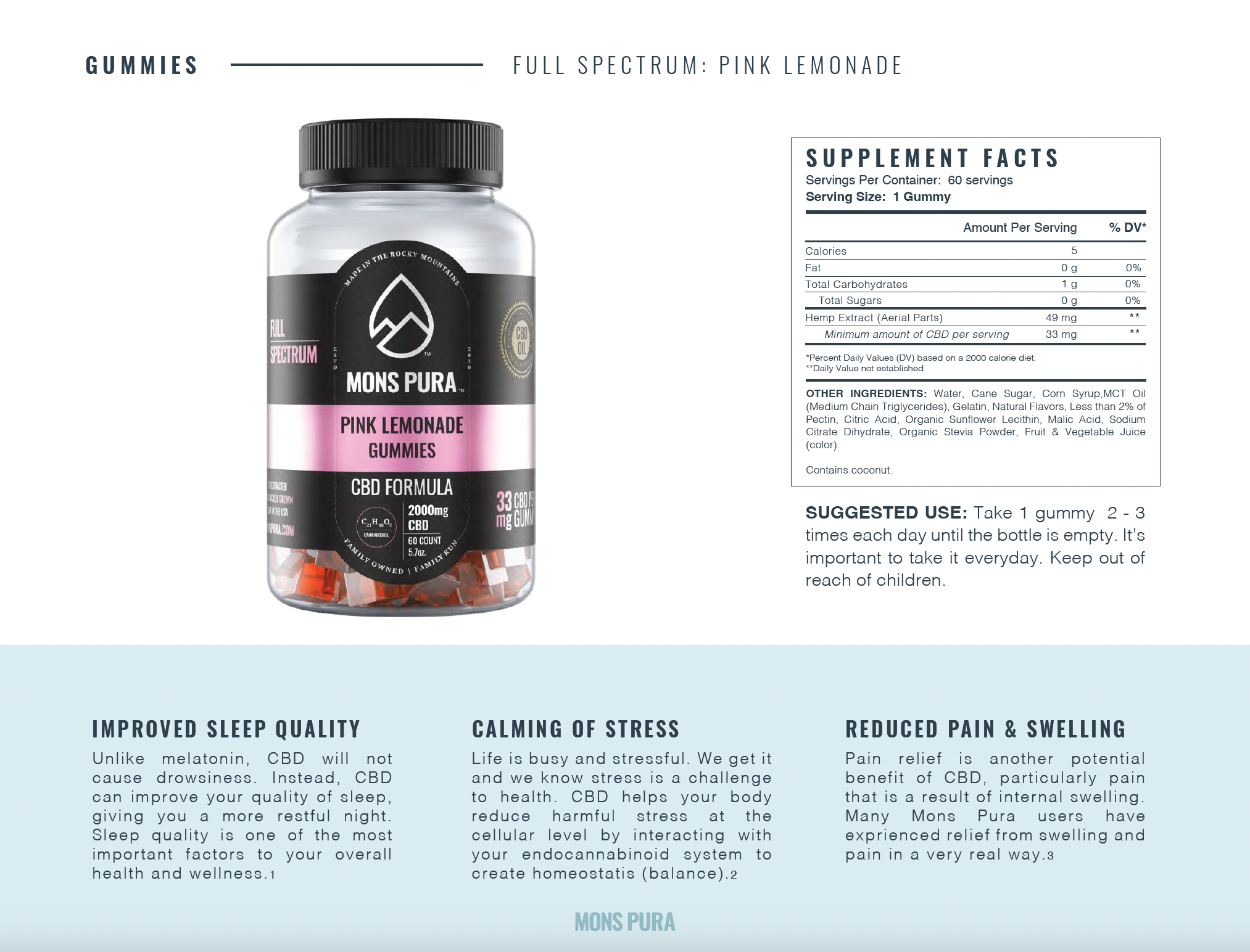 Mons Pura Pink Lemonade Gummies