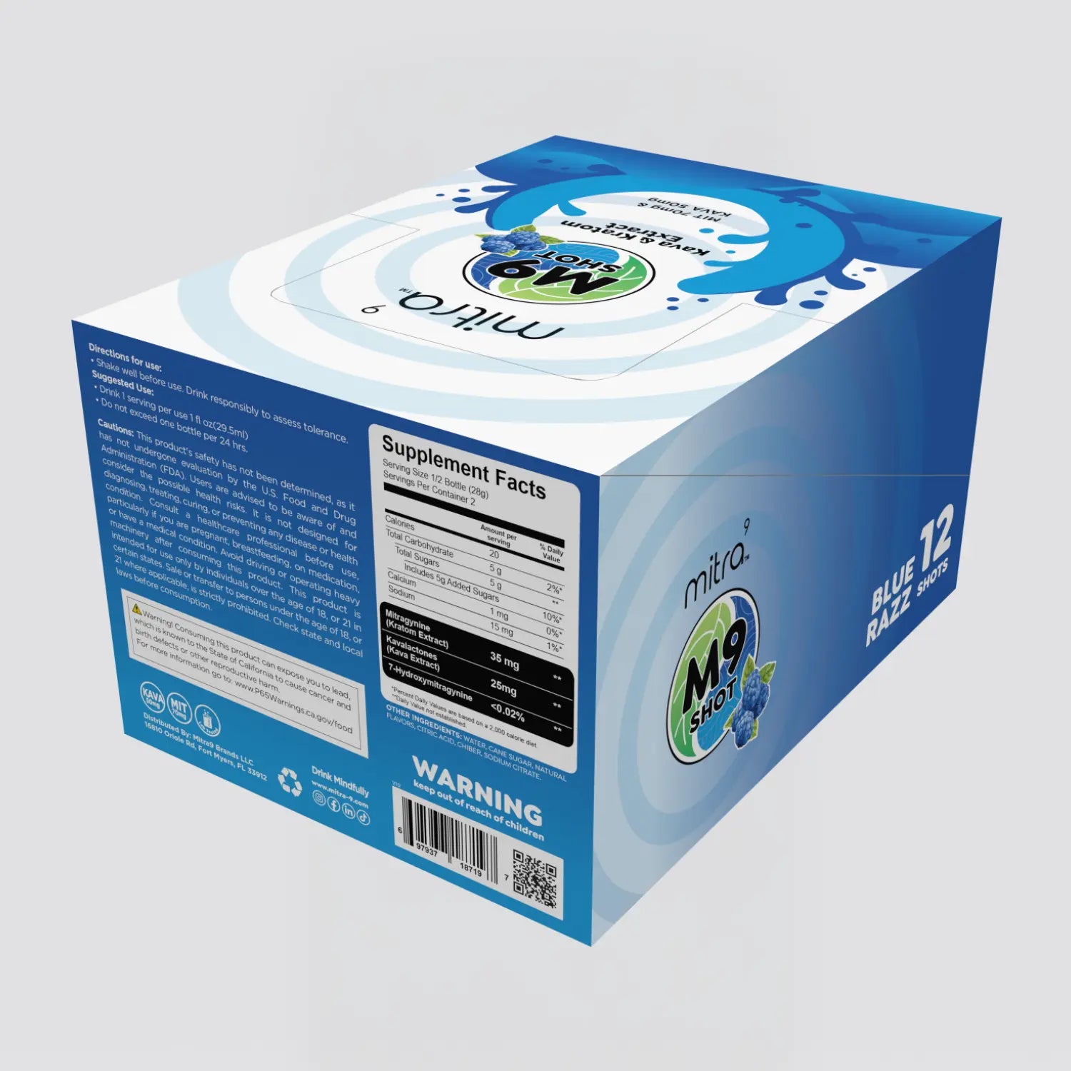 Mitra9 Blue Razz Kava Kratom Shot