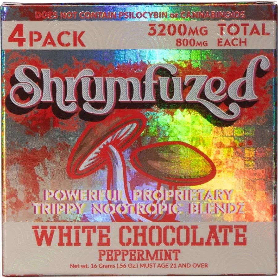 Shrumfuzed Nootropic Trippy Psychedelic Mushroom Chocolate 4pc (White Chocolate Peppermint) Best Price