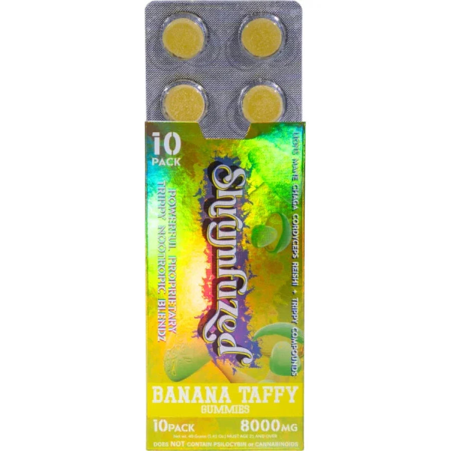 Shrumfuzed Nootropic Trippy Psychedelic Mushroom Gummies 10pc -(Banana Taffy) Best Price