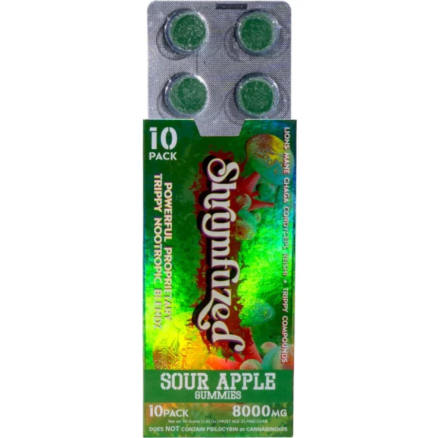 Shrumfuzed Nootropic Trippy Psychedelic Mushroom Gummies 10pc-(Sour Apple) Best Price