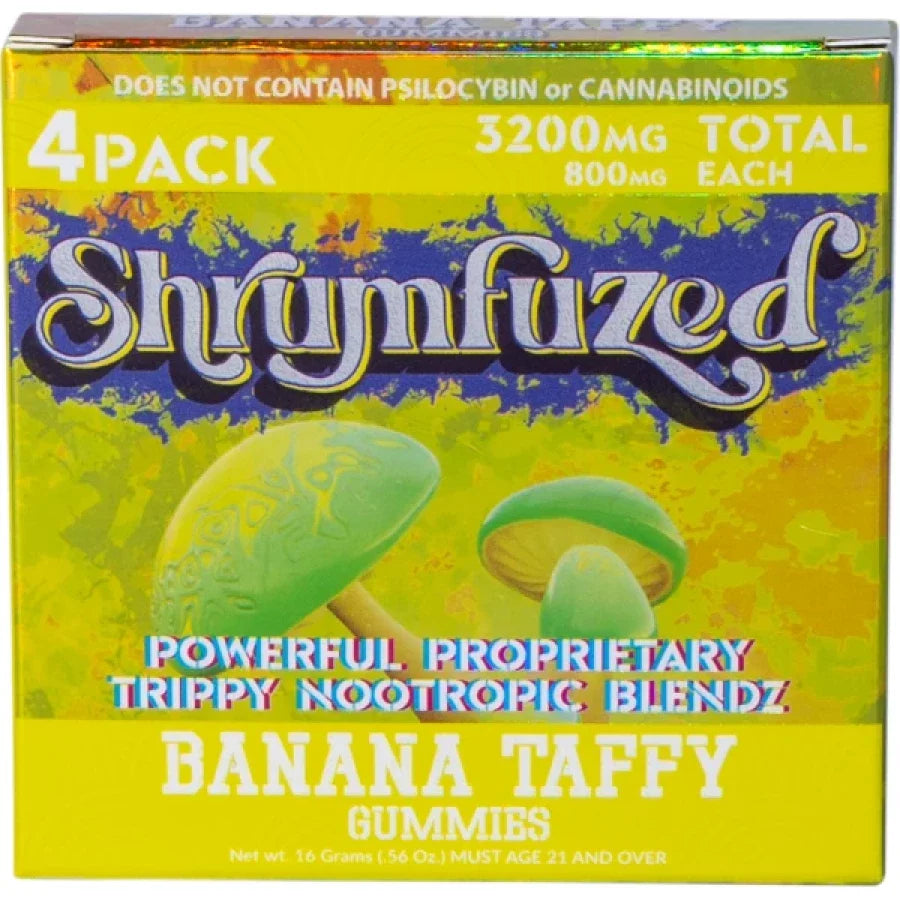 Shrumfuzed Nootropic Trippy Psychedelic Mushroom Gummies 4 Piece(Banana Taffy) Best Price