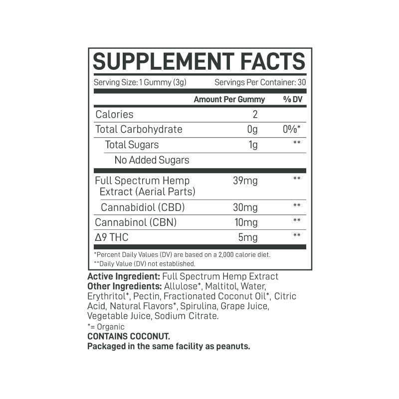 Extract Labs Sugar Free CBN + Delta 9 Gummies | Sleep Gummies | Blackberry Hibiscus