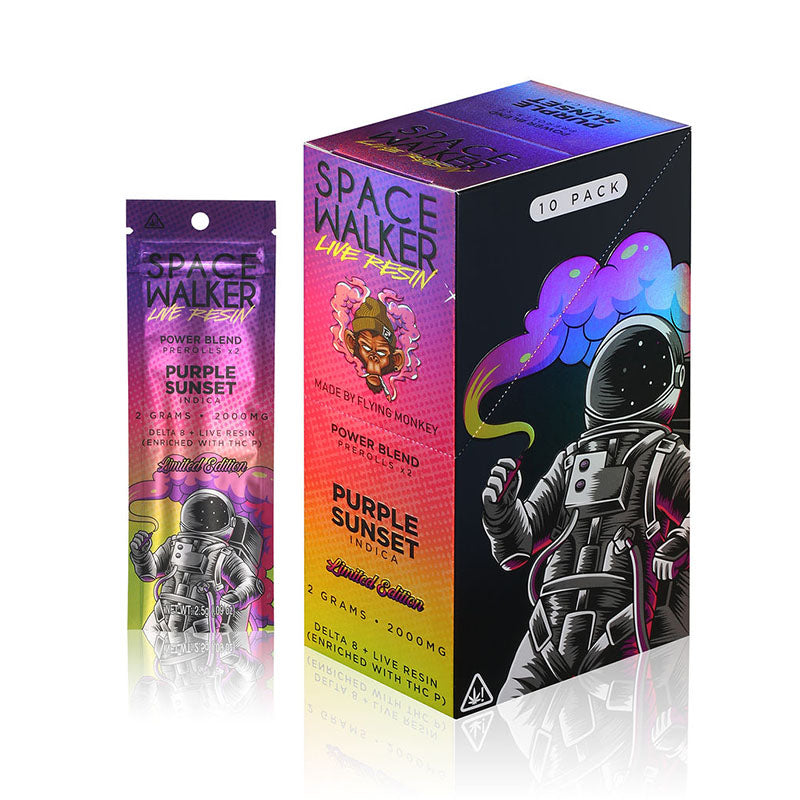 Live Resin Delta 8 THC Prerolls with THC-P – Purple Sunset – 2g – Space Walker