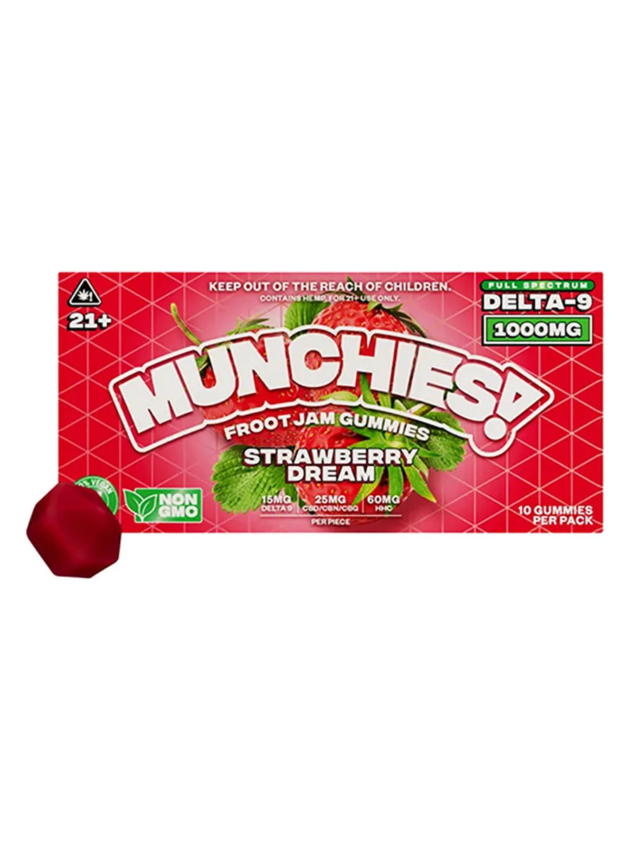 Strawberry Dream Munchies D9 Froot Jam Gummies 1000MG 10ct