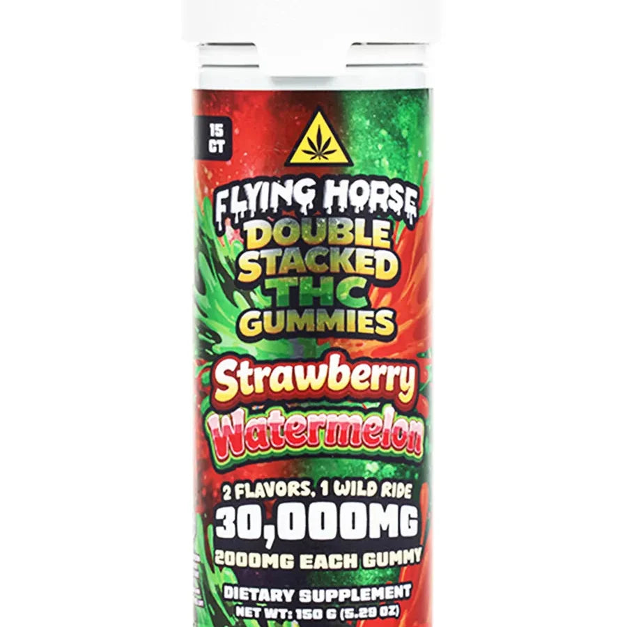 Strawberry Watermelon Flying Horse Double Stacked THC Gummies 30G Best Sales Price - Gummies