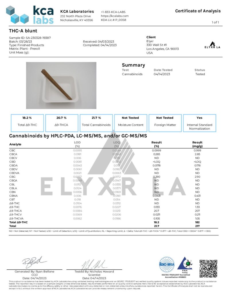 2 Gram Blunt (650mg THC-A) Best Price