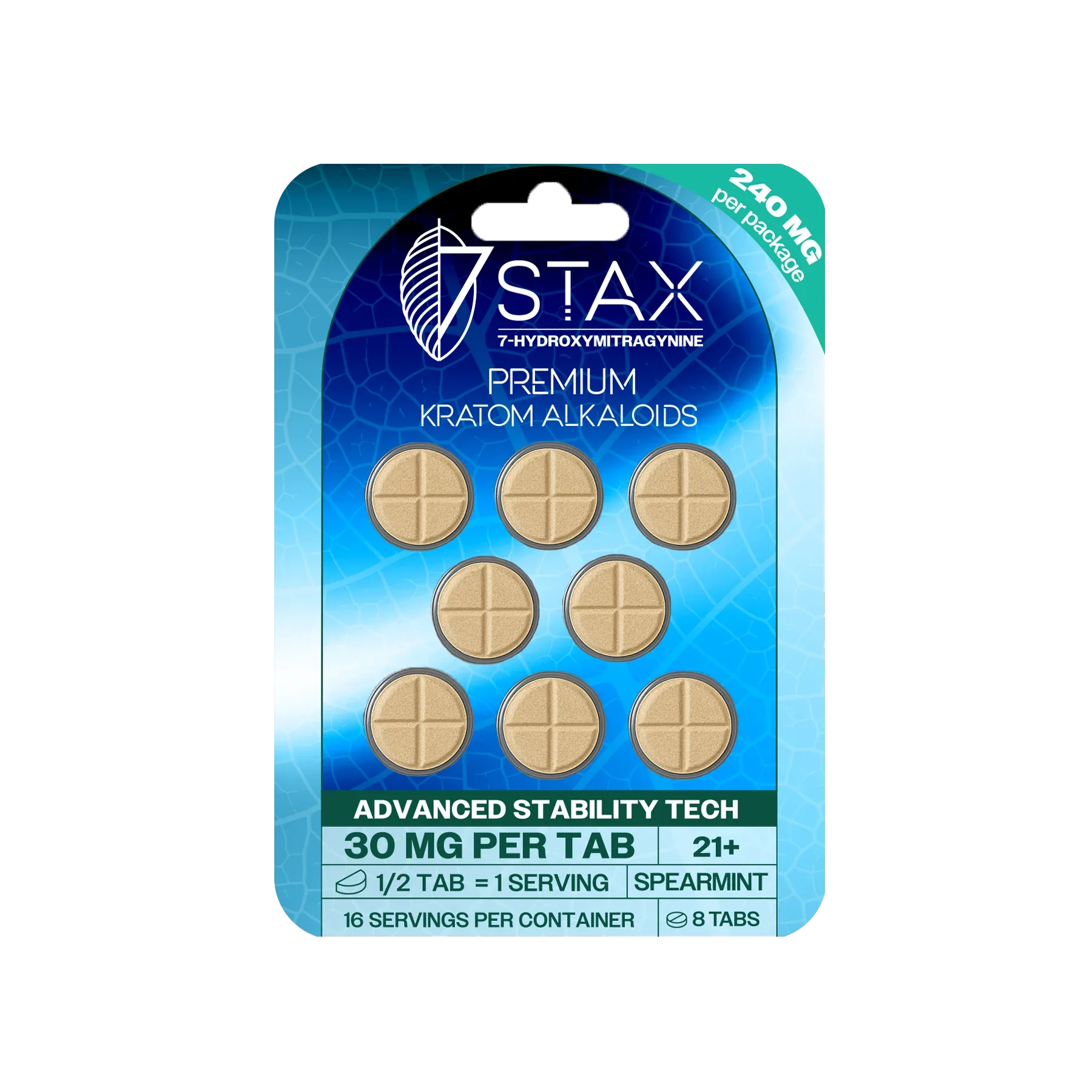 7Stax Premium 7-OH Kratom Alkaloid Tablets (240mg – 8 Count)
