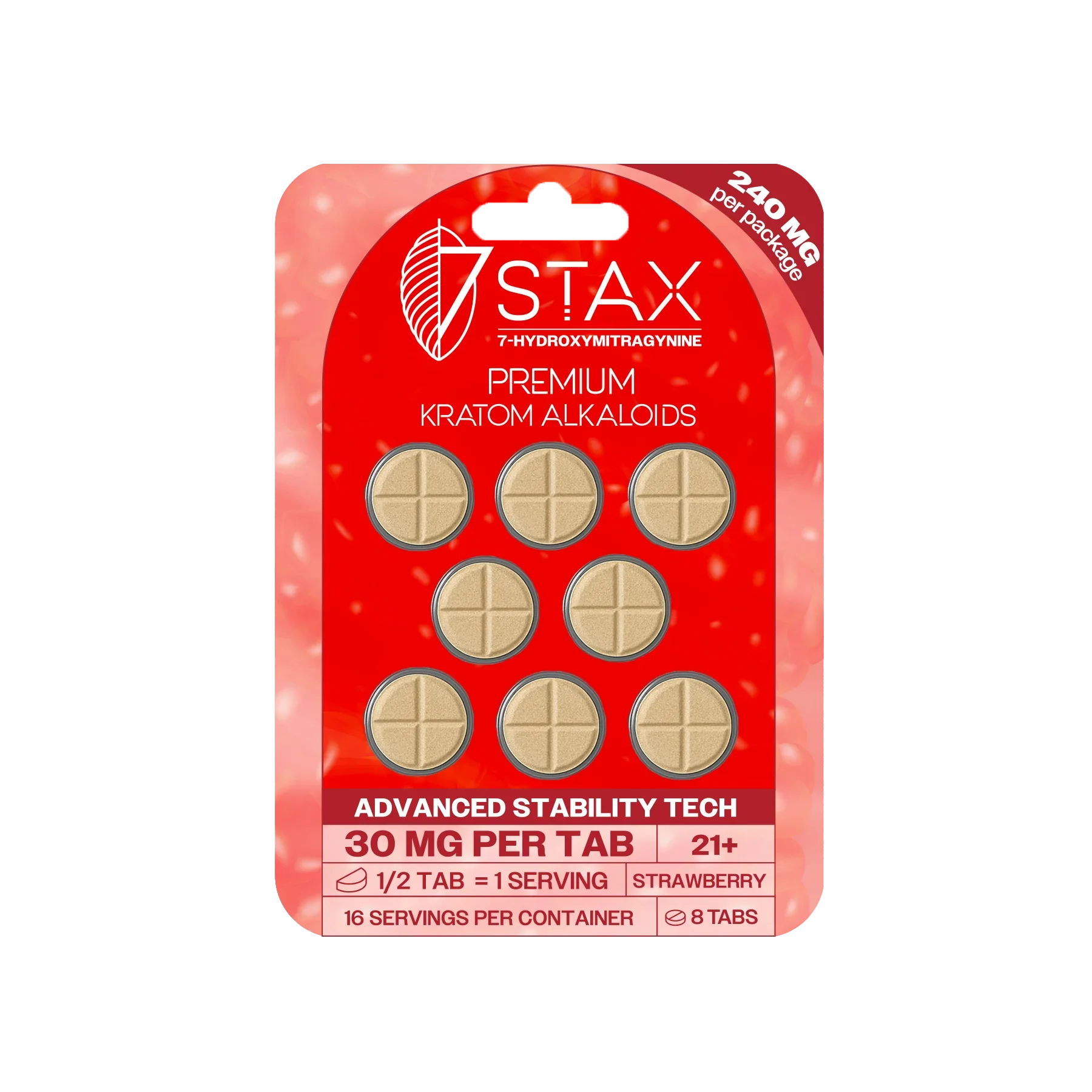 7Stax Premium 7-OH Kratom Alkaloid Tablets (240mg – 8 Count)