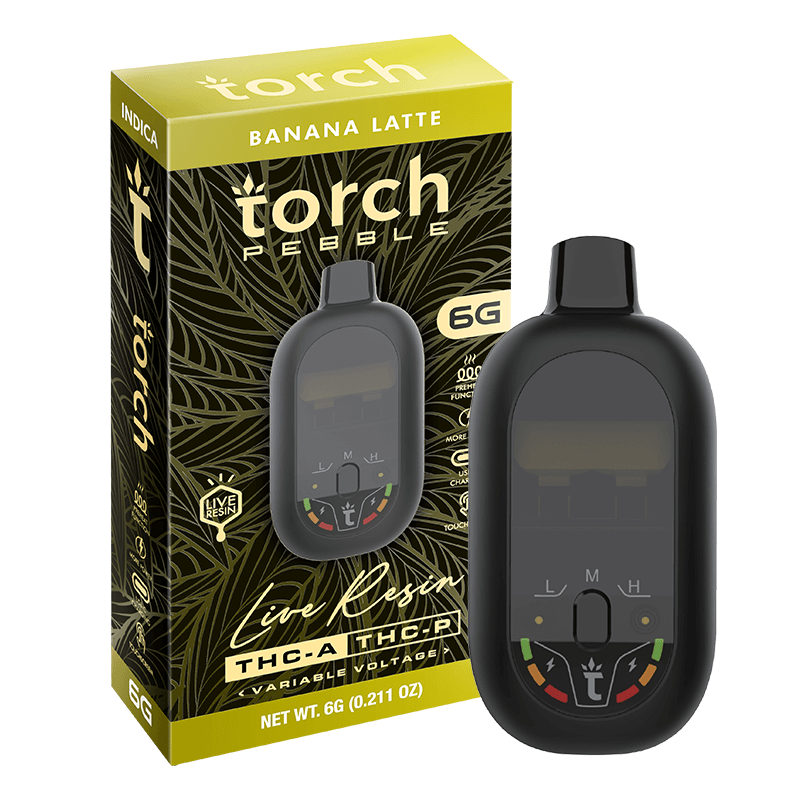 Torch Pebble Live Resin Disposable 6G Banana Latte | Indica | 6G Best Price