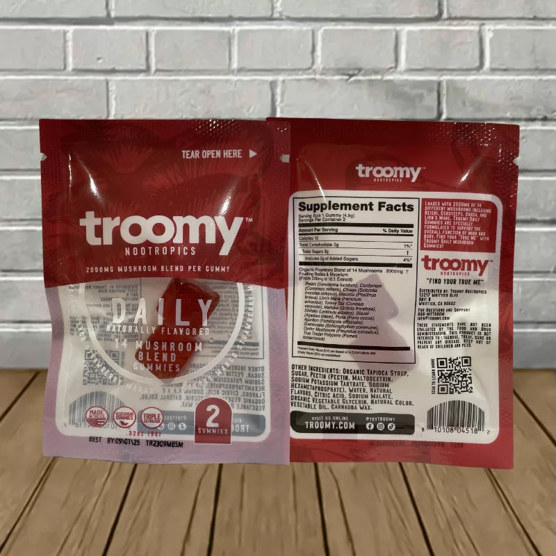 Troomy Nootropic Mushroom Gummy 2ct Travel Packets Best Price