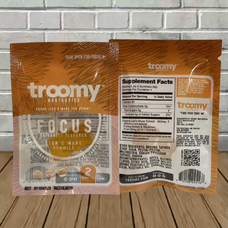 Troomy Nootropic Mushroom Gummy 2ct Travel Packets Best Price