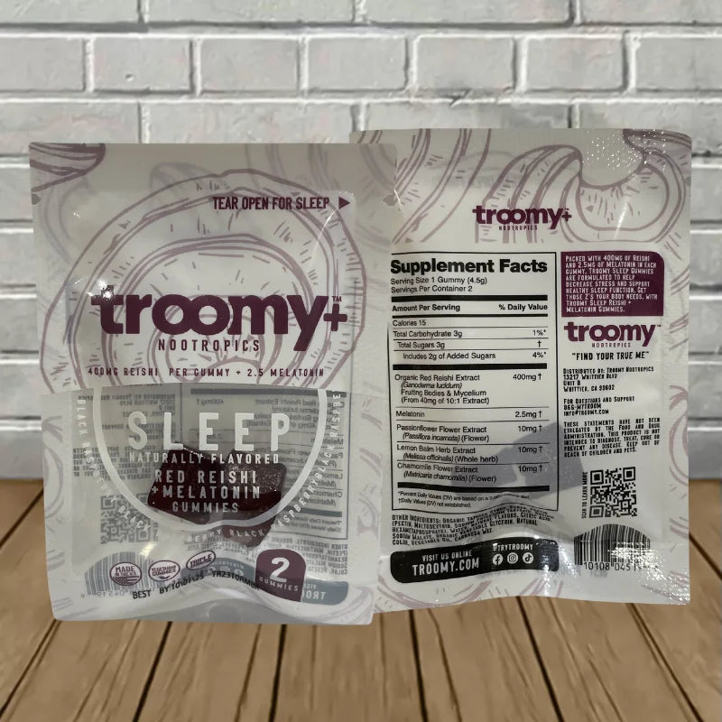 Troomy Nootropic Mushroom Gummy 2ct Travel Packets Best Price