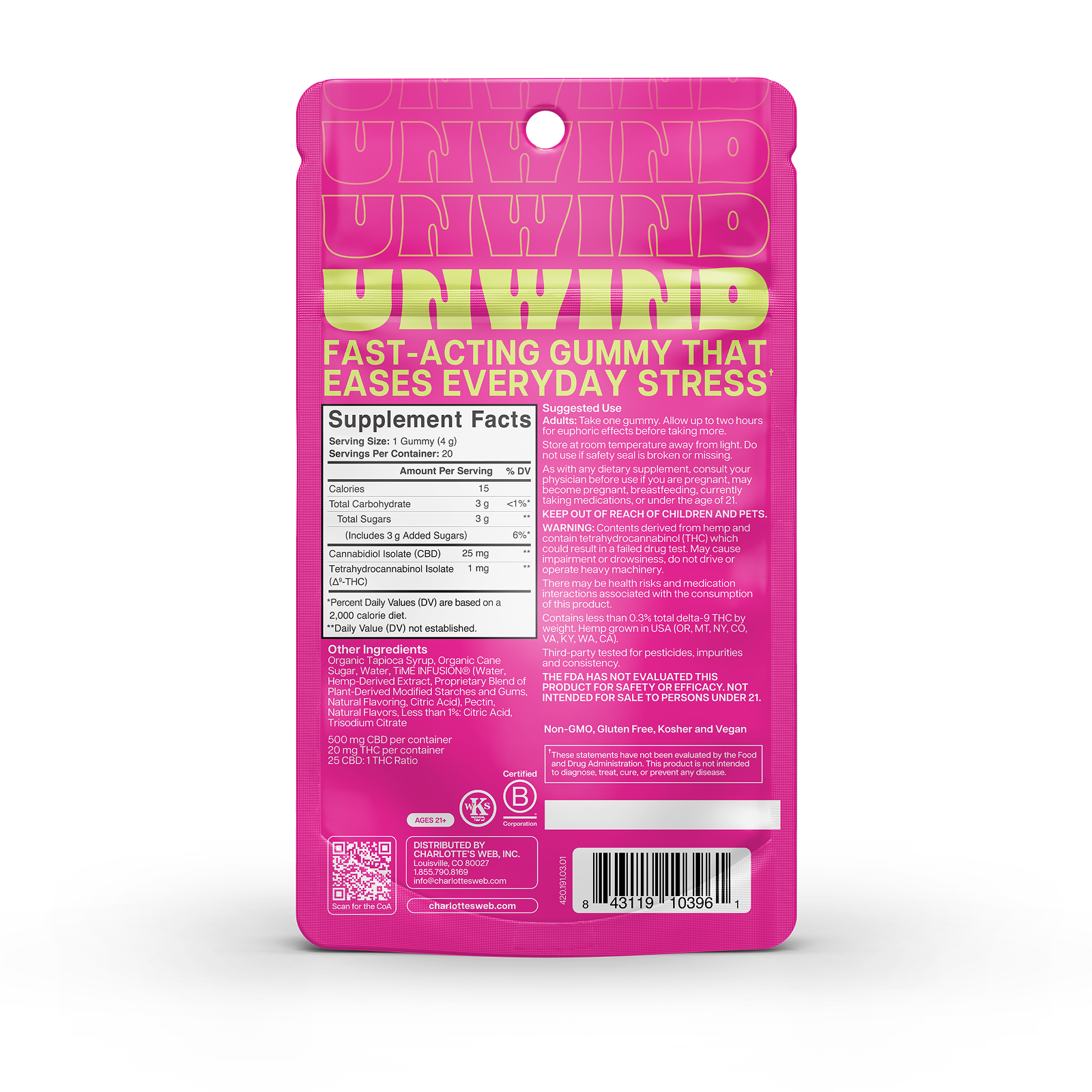 Charlotte's Web Unwind THC Gummies