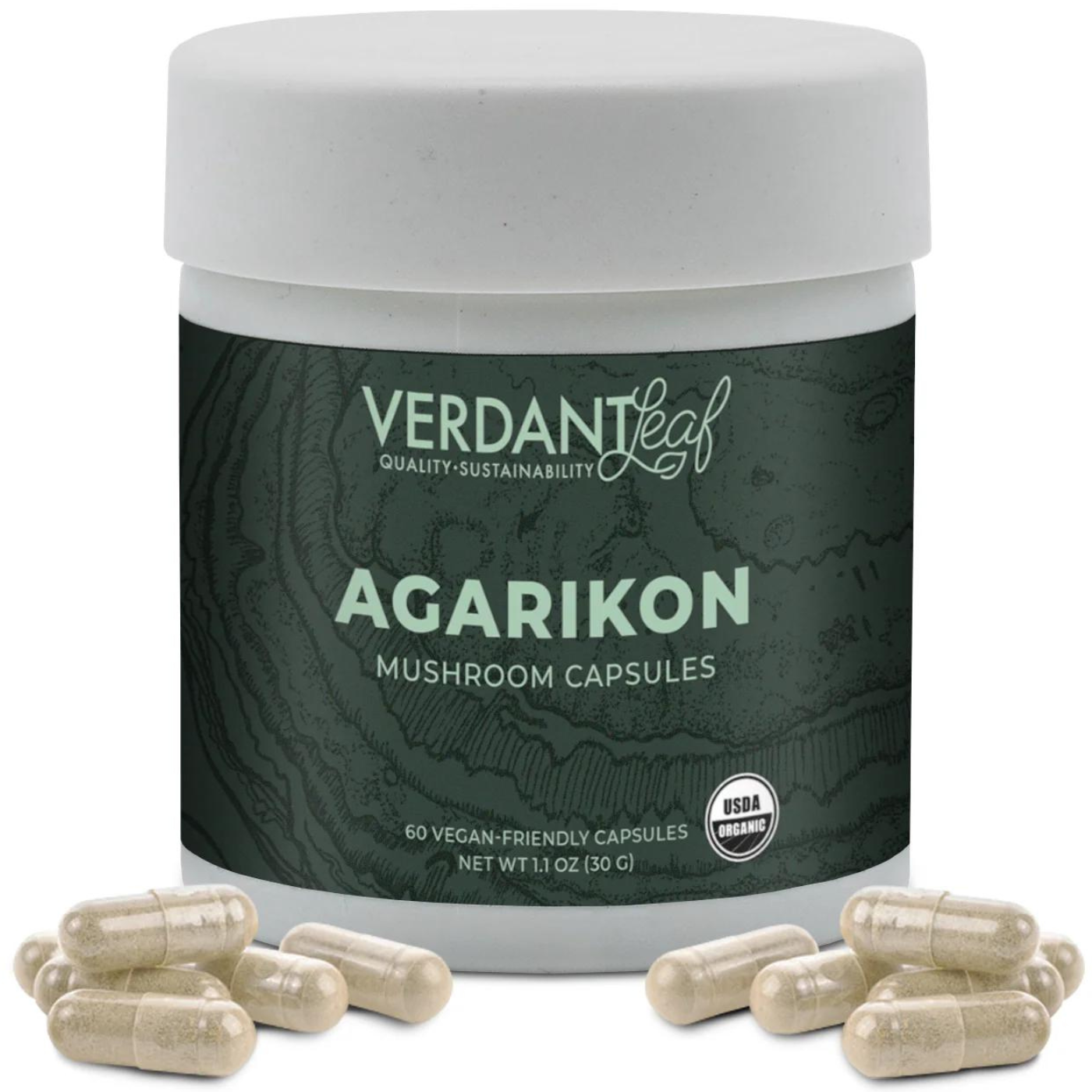 Verdant Leaf | Agarikon Mushroom Capsules – 60ct | Mushroom Nootropics