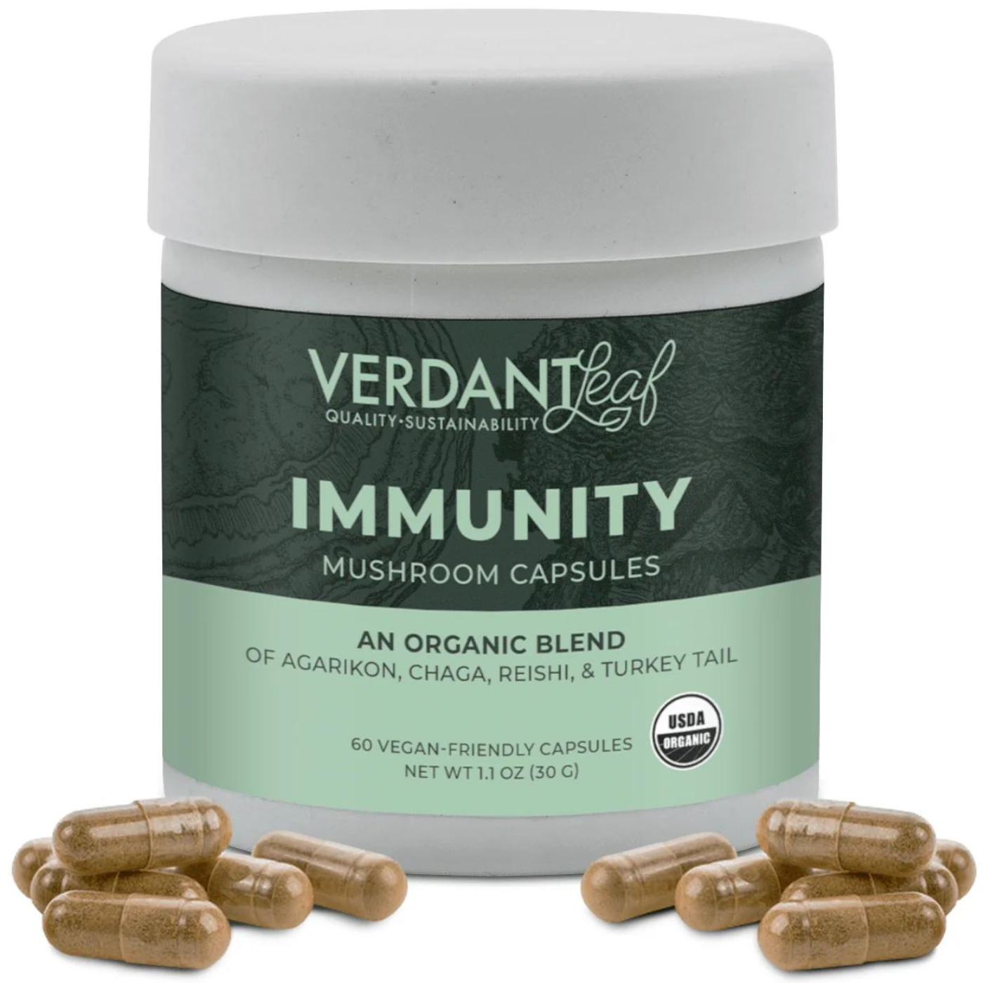 Verdant Leaf | Immunity Blend – Mushroom Capsules | 60 Count