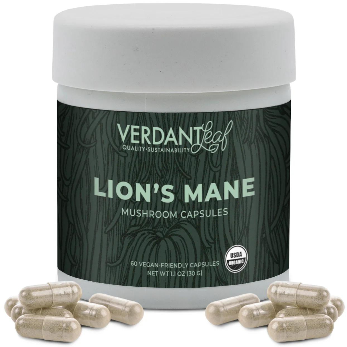 Verdant Leaf | Lions Mane Capsules – 60ct | Mushroom Capsules