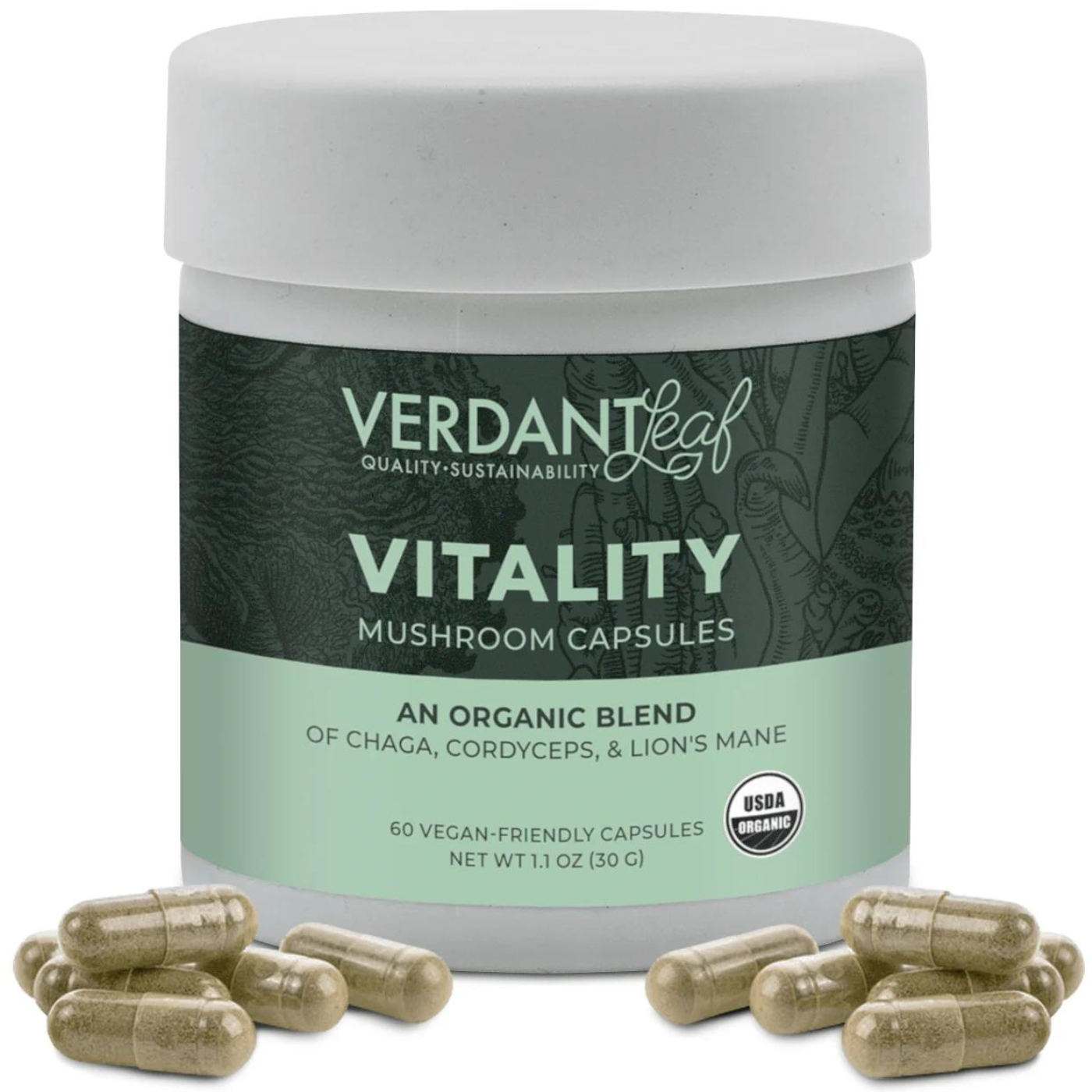 Verdant Leaf | Vitality Blend – Mushroom Capsules | 60 Count