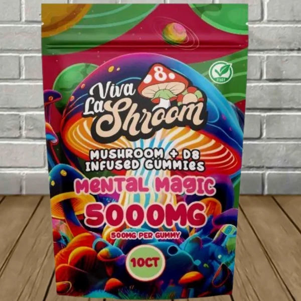 Viva La Shroom Mushroom + D8 Infused Gummies 5000mg Best Price