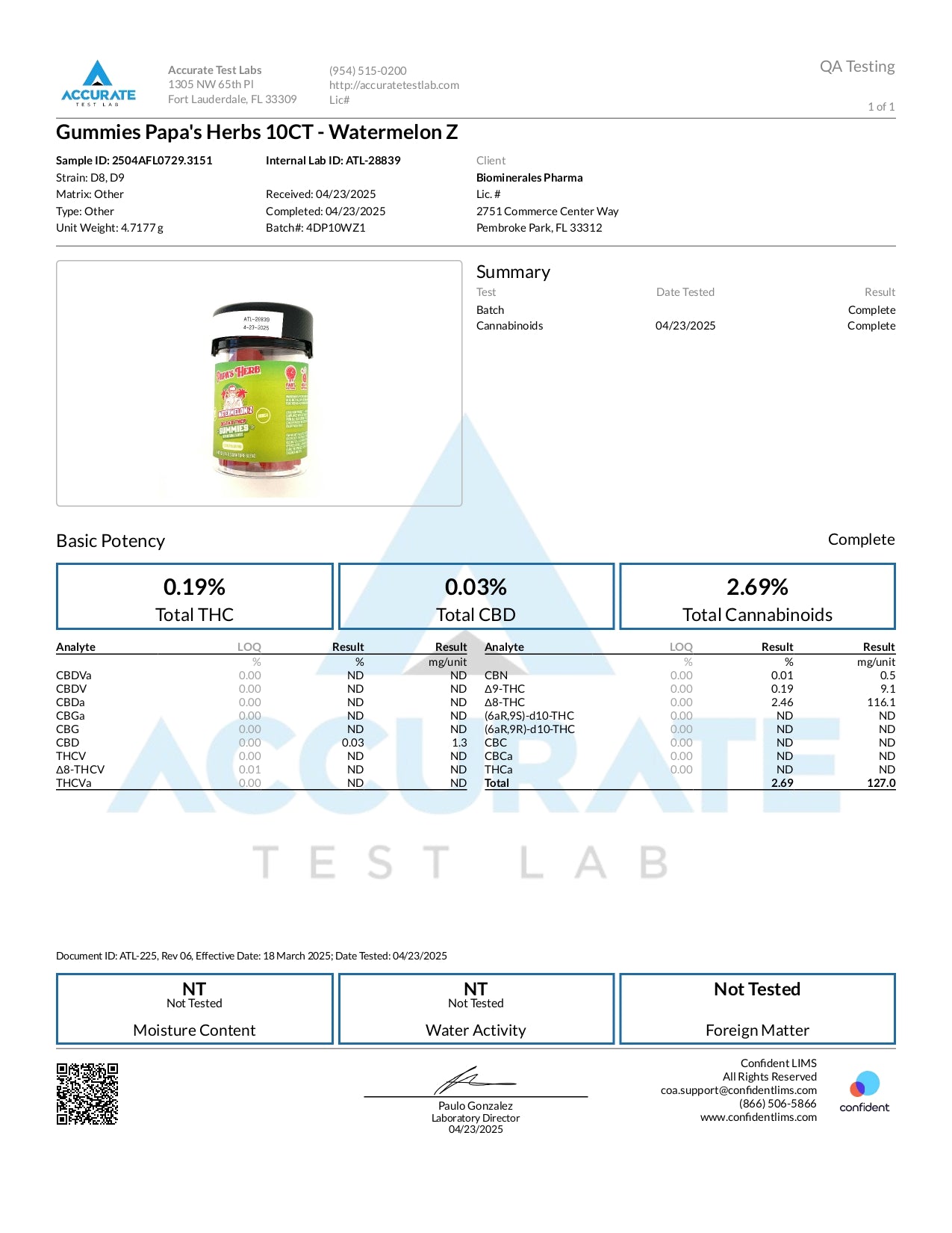 Papa's Herb Watermelon Z Gummies