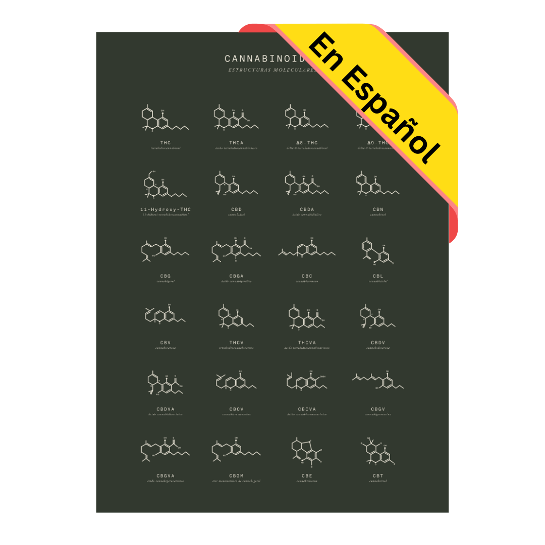 GoldLeaf Gráfico de Estructuras Moleculares de Cannabinoides