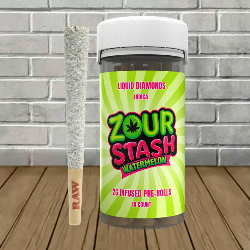 Zour Stash Liquid Diamonds THCa 2g Prerolls | 10ct