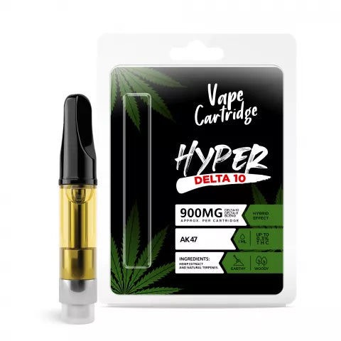 900mg D10, D8 Vape Cart - AK47 - Hybrid - 1ml - Hyper Best Price