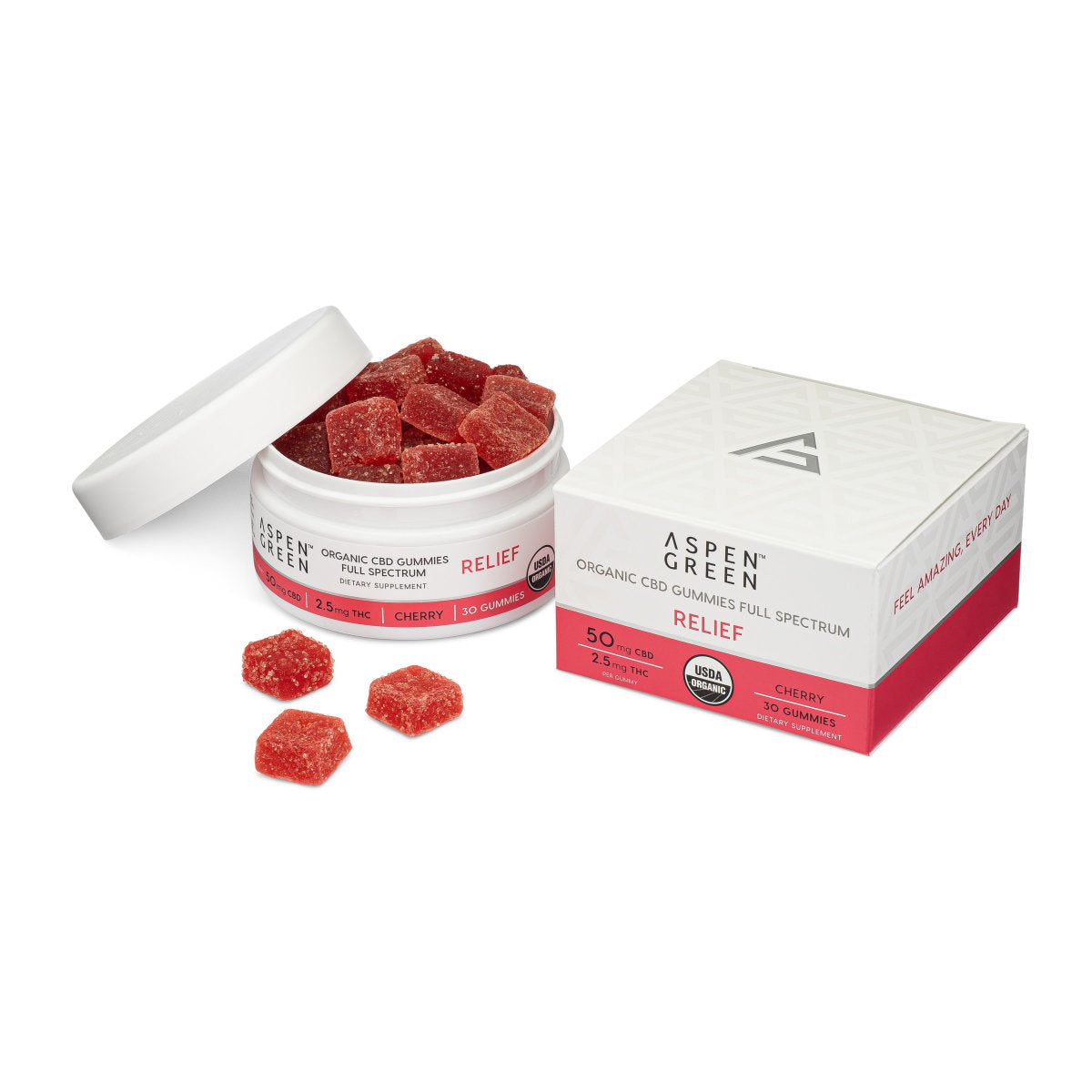 Aspen Green Relief Organic Full Spectrum CBD Gummies