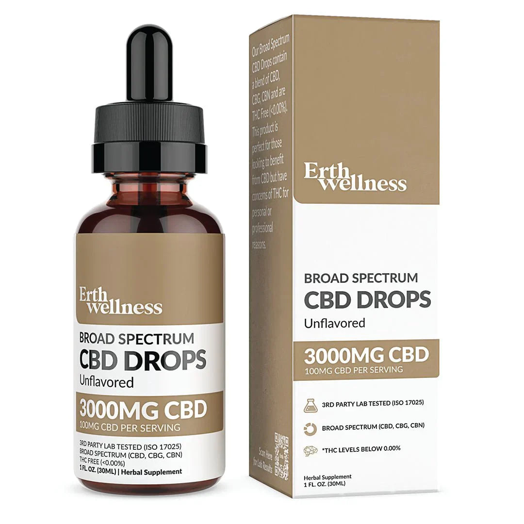 Erth Wellness | Broad Spectrum CBD Drops 1500mg - 3000mg Best Price