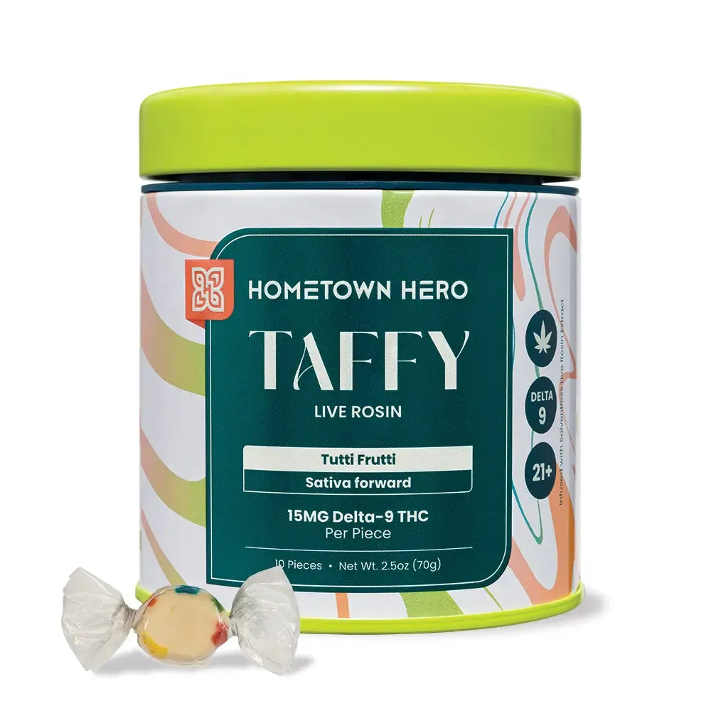 Hometown Hero Live Rosin Delta 9 THC Taffy 150mg - 450mg Best Price