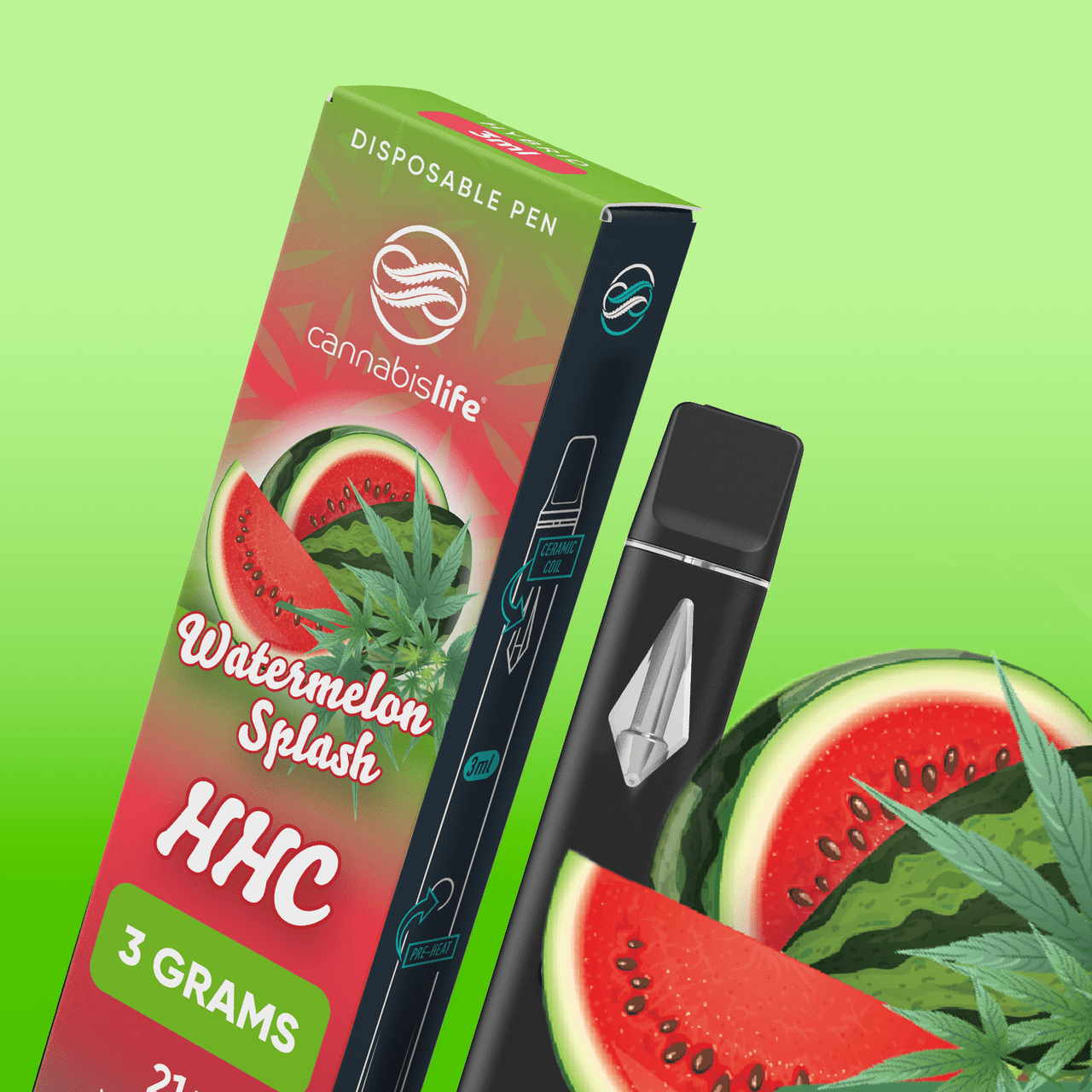 Cannabis Life Watermelon Splash HHC Vapes 3g Best Price