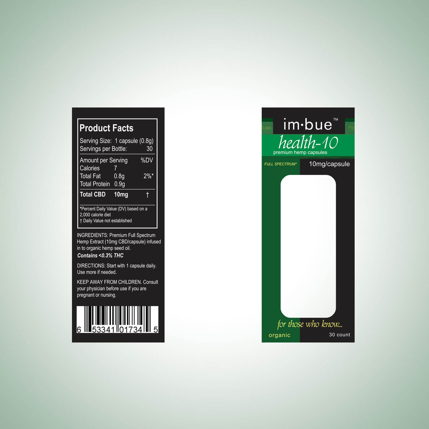 Imbue 10mg CBD Capsules of Full Spectrum Hemp Extract