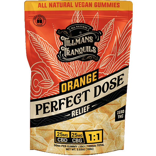 Tillmans Tranquils Orange 1:1 CBD:CBG Gummies â€?Anytime (Zero THC) Best Price