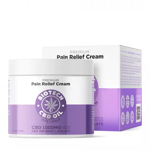 1,000mg CBD Pain Relief Cream - 4oz - Biotech CBD Best Price