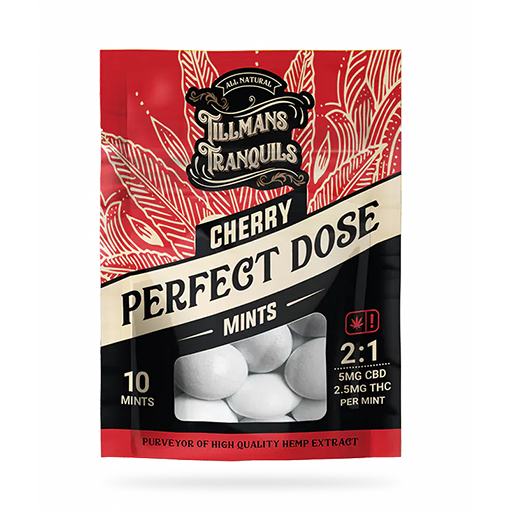 Tillmans Tranquils Cherry Perfect Dose 5mg CBD 2.5mg THC Mints Best Price