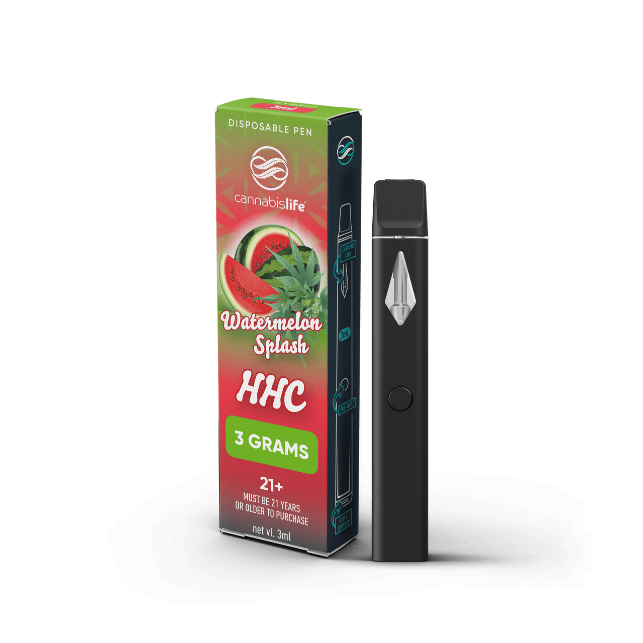 Cannabis Life Watermelon Splash HHC Vapes 3g Best Price